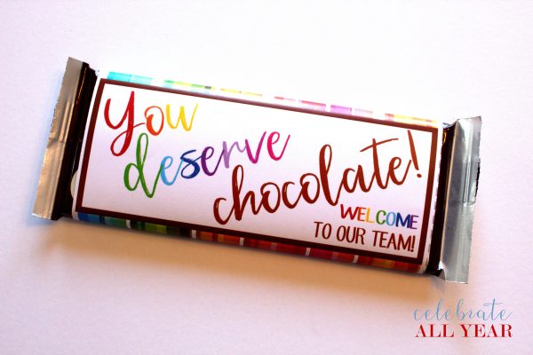 Printable Candy Bar Wrappers, welcome staff