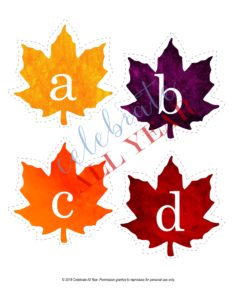 fall leaves letters lowercase