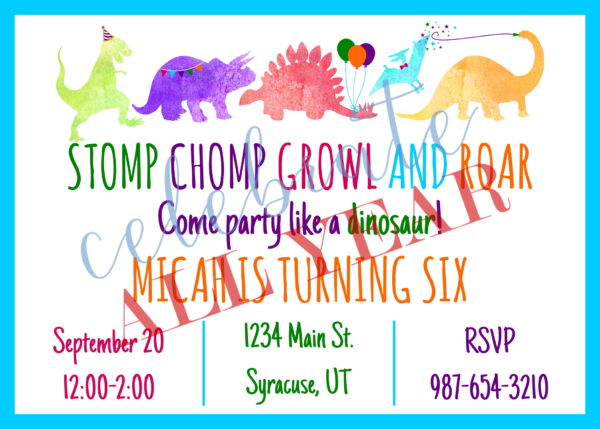 dinosaur birthday invite